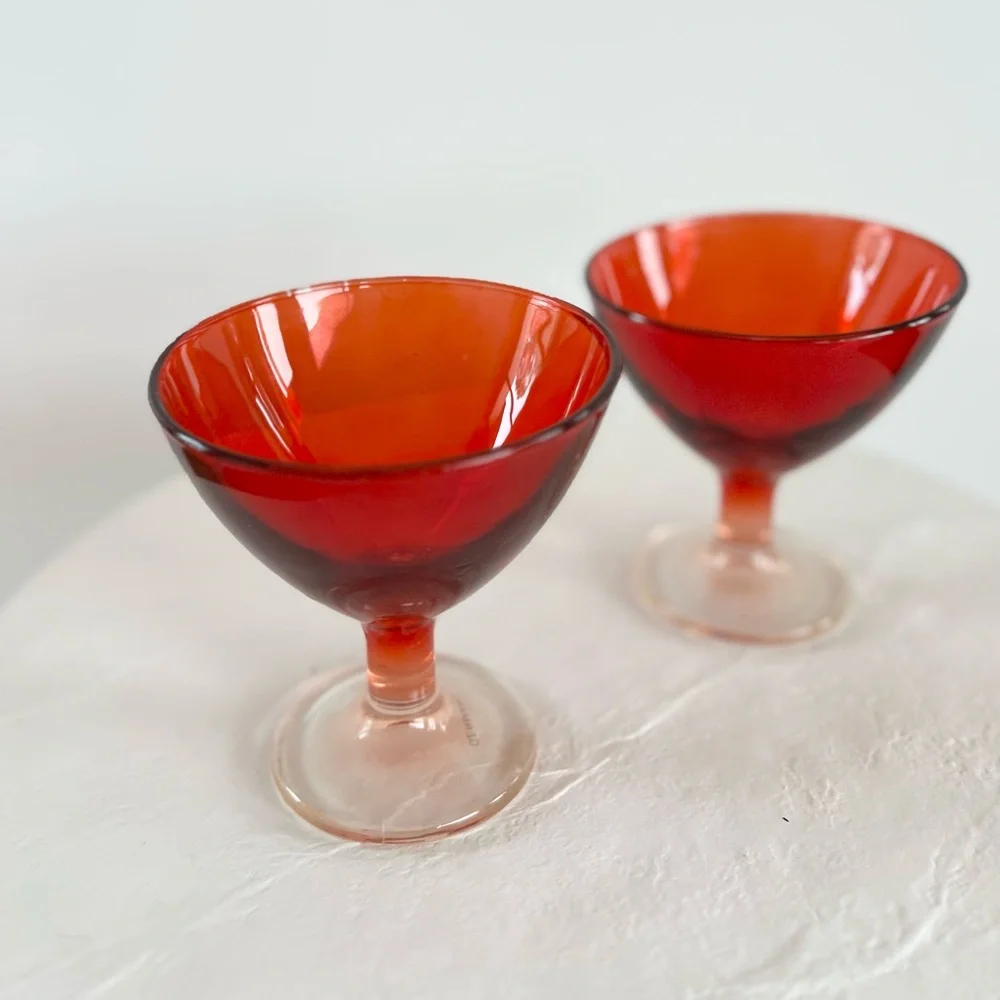 GORGEOUS MID-CENTURY STYLE LEONARDO BARWARE GLASSES MADE IN GERMANY SET OF 2‎